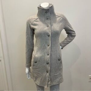 KUHL Savina Beige Fleece Lined Button Up Longline Sweater Jacket